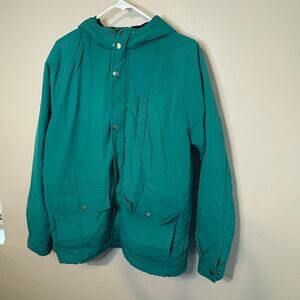 Topman Top Shop Mens RN 125149 Teal Blue Green Zip-Up Rain Coat Flannel Used Lg